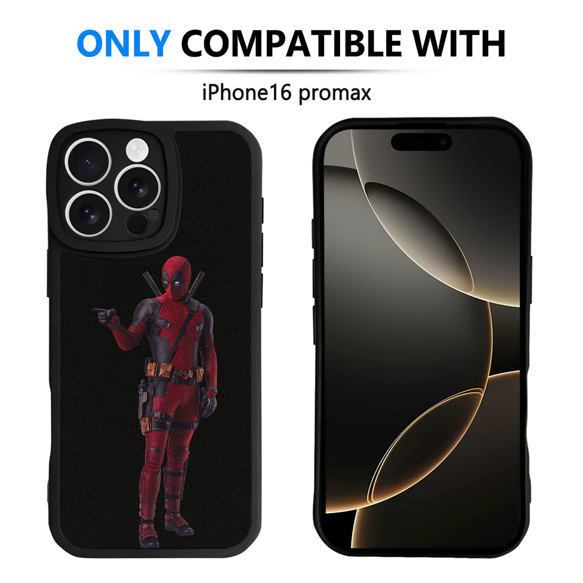 （画像用） Deadpool デッドプール 【iPhone 16シリーズ対応】シリコンスマホケース（レザー調） 材質：シリコン